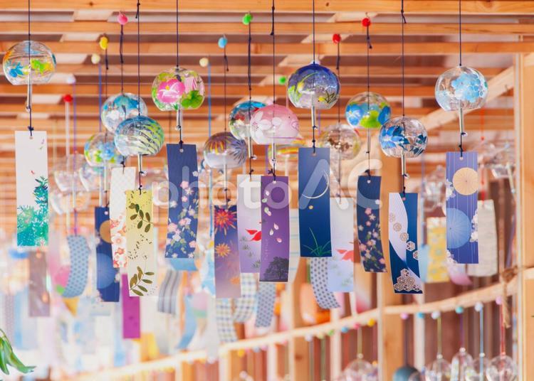 夏を彩る風鈴たち7 風鈴,夏祭り,夏の写真素材
