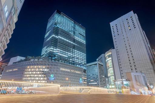Buildings in Osaka, JPG Buildings in Osaka, urban landscape, night view, skyscraper, JPG