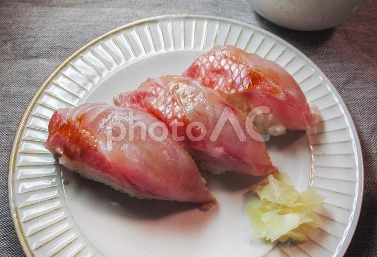 キンメダイの握り寿司 寿司,お寿司,キンメの写真素材