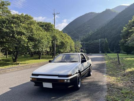 AE86 ae86,ハチロク,リトラクタブルライトの写真素材