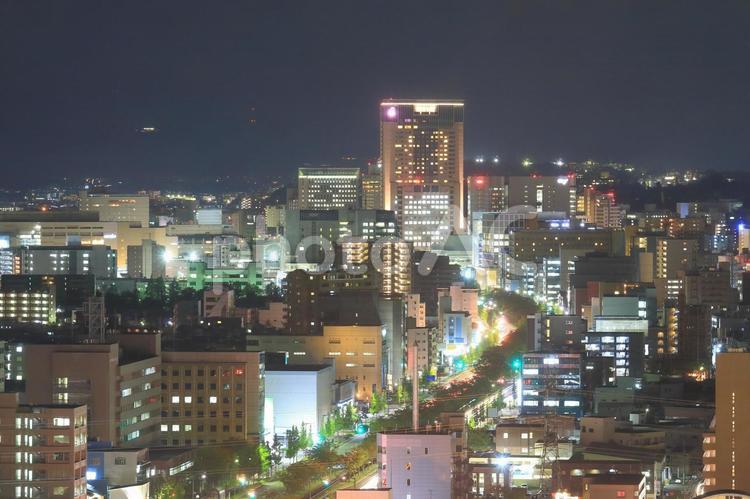 石川県　金沢市街地の夜景 金沢,金沢市,夜景の写真素材