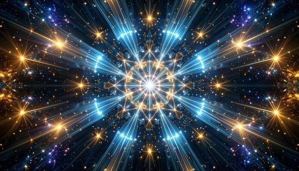 光の万華鏡 青と金の輝き 光の万華鏡 青と金の輝きの写真