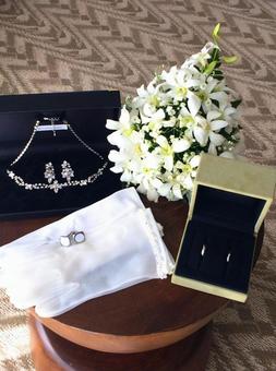 結婚式のアクセサリー 結婚指輪,エンゲージリング,エンゲージの写真素材