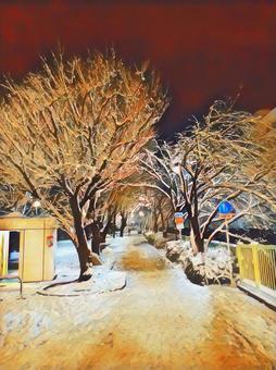 雪景色(絵画風) 雪景色(絵画風)の写真
