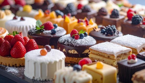 たくさんのケーキ たくさんのケーキの写真