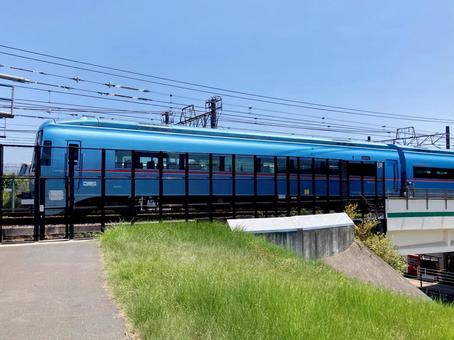 ロマンスカー ロマンスカー ロマンスカー,青いロマンスカー,mse60000形の写真素材