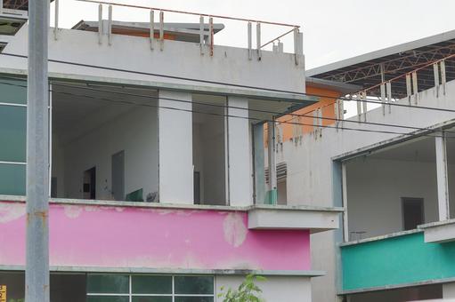 マレーシアのカラフルな古い建物 マレーシアのカラフルな古い建物 建物,外観,カラフルの写真素材