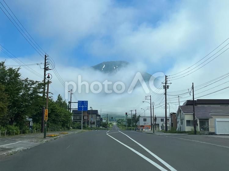 羊蹄山 羊蹄山,百名山,山の写真素材