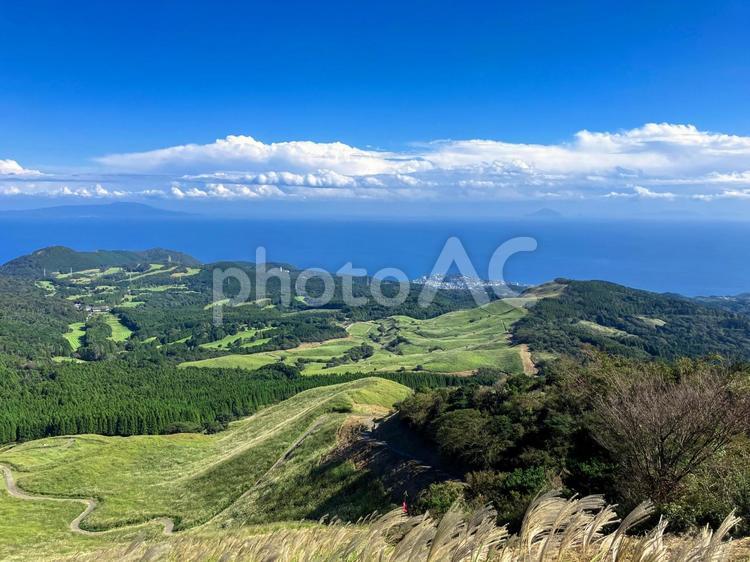 三筋山から望む稲取細野高原 細野高原,高原,静岡県の写真素材
