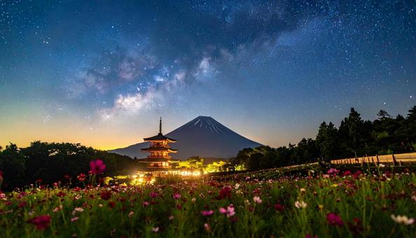 七夕の日の夜空 七夕の日の夜空の写真