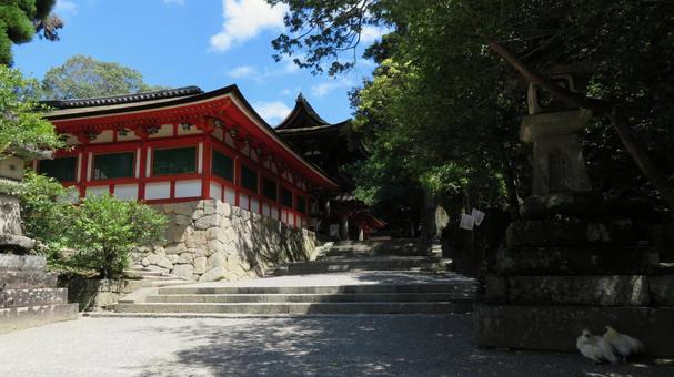 Photo, stone on the shrine, ishigami shrine, iwagami-san, 