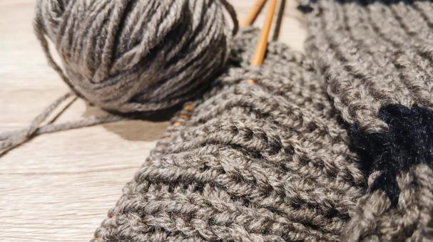 編み物 編み物,毛糸,マフラーの写真素材