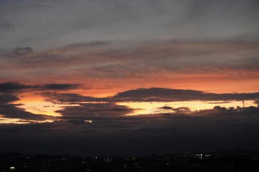 多摩川の夕景 多摩川の夕景の写真