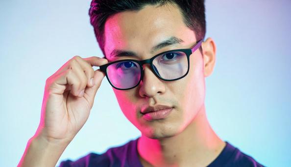 眼鏡をかけた知的で真面目そうな若い男性 眼鏡をかけた知的で真面目そうな若い男性の写真