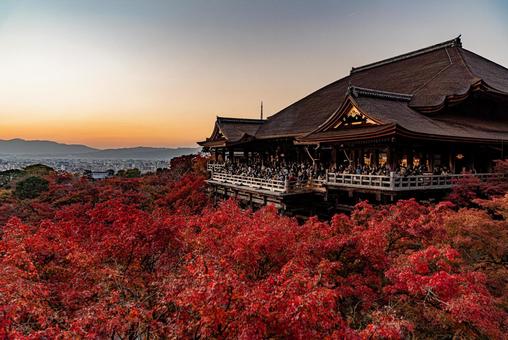 Kiyomizu Temple in autumn, JPG Kiyomizu Temple in autumn, autumn, temple, sky, JPG