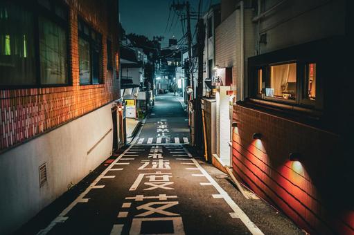 静かな裏通り(六本木) 静かな裏通り(六本木) 裏通り,夜道,照明の写真素材