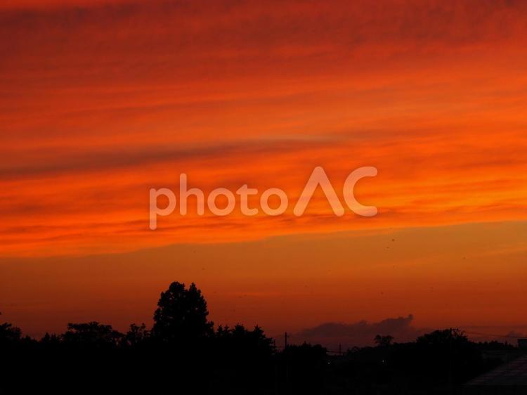 見事な夕焼け 夕焼け,爆焼け,夕暮れの写真素材