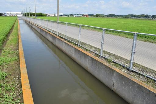 農業用水路兼排水路 茨城県 農業用水路兼排水路 茨城県 農業用水路,用水路,農業用水の写真素材