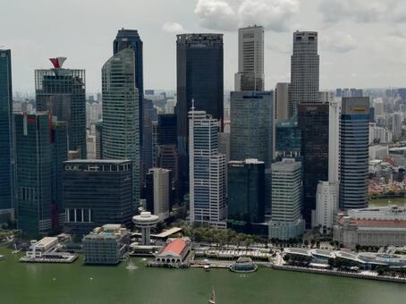 ラッフルズ・プレイス ラッフルズ・プレイス,シンガポール,観光の写真素材