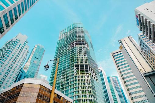 【シンガポール】ラウパサ付近の金融街 シンガポール,金融街,ビルの写真素材