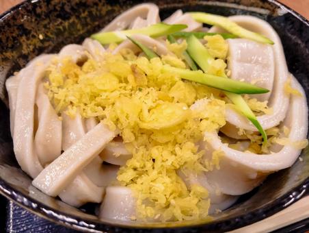 Photo, udon, musashino udon, a cold sashimi, 