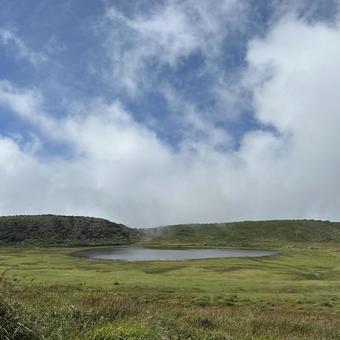 草千里 旅,阿蘇,草千里の写真素材