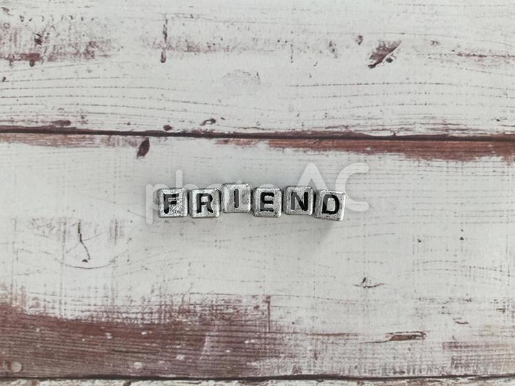 FRIENDの文字（メタリック） friend,友,友情の写真素材