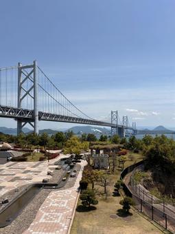 瀬戸大橋in与島SA 瀬戸大橋in与島SA 瀬戸大橋,与島サービスエリア,橋の写真素材