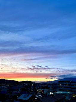 夕焼け空 空,自然,風景の写真素材