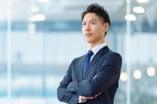 やる気に満ちた男性ビジネスマン 男性,ビジネス,ビジネスマンの写真素材