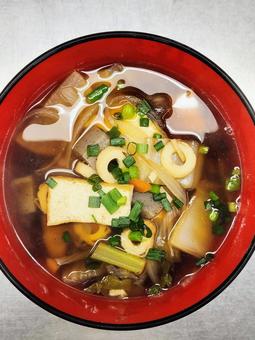 けんちん汁（上から） けんちん汁,スープ,野菜の写真素材