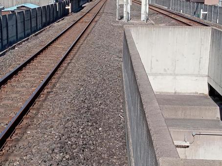 線路 線路,レール,駅の写真素材