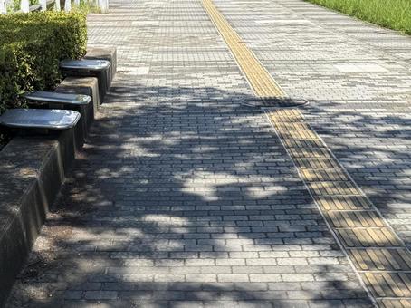 A well-maintained sidewalk with tactile paving, JPG