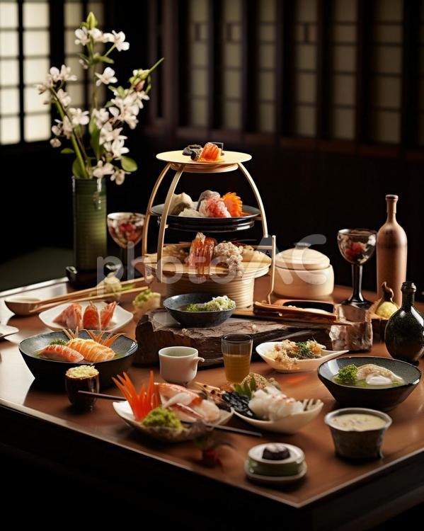 上品な和食 器,調和,春の写真素材