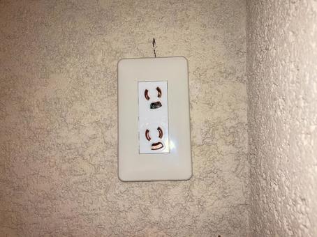 接地極付コンセント(2コ口) 抜け防止用 コンセント,天井,壁の写真素材