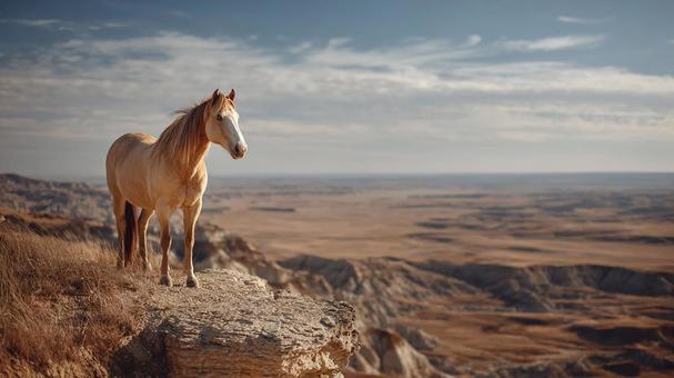 大地を背景にした馬の顔 大地を背景にした馬の顔の写真