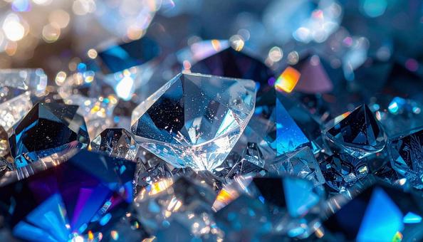 青い光に輝くクリスタルのクローズアップの写真