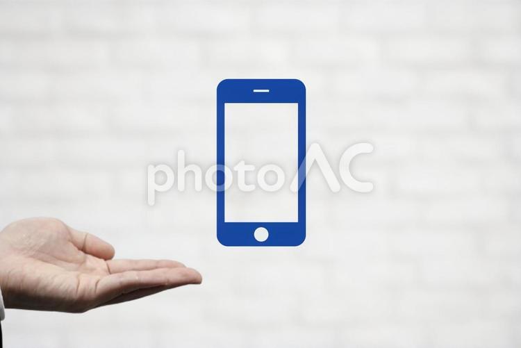 スマホアイコンのイメージ画像 スマホ,スマートフォン,連絡の写真素材