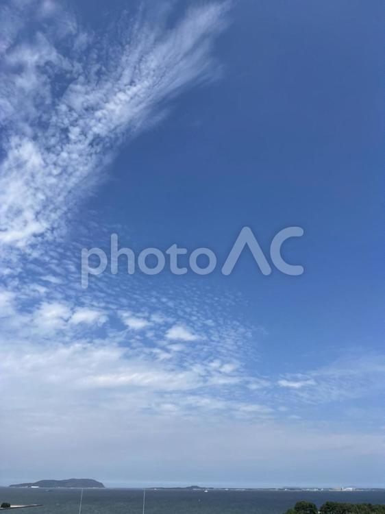 家からの風景 空,快晴,風景の写真素材