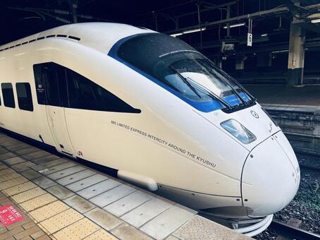 JR小倉駅　特急ソニック-1 特急ソニック,特急,九州の写真素材