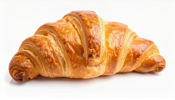 白い背景にクロワッサン 白い背景にクロワッサンの写真