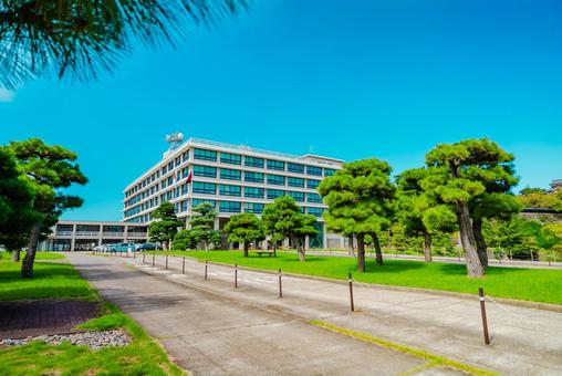 【島根】島根県庁 島根,松江,川の写真素材