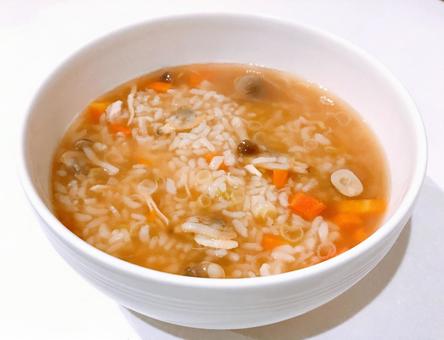 雑炊 雑炊 雑炊,茸雑炊,きのこ雑炊の写真素材