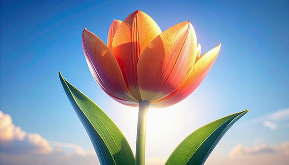 一輪のチューリップの花 一輪のチューリップの花の写真