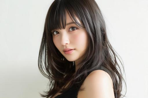 女性の表情と髪型 女性の表情と髪型の写真