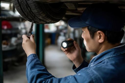 自動車整備工場で働く整備士、エンジニア2 自動車整備工場で働く整備士、エンジニア2の写真