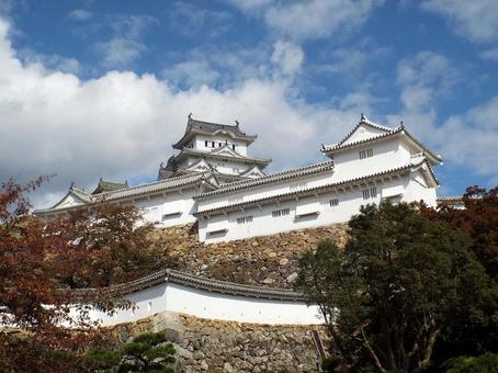 【風景写真】姫路城の風景 【風景写真】姫路城の風景 姫路城,天守閣,木造の写真素材