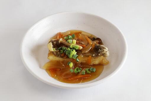 カレイの唐揚げきのこあんかけ 食事,主菜,魚の写真素材