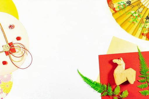 干支【午】のデザイン お正月,新春,馬の写真素材