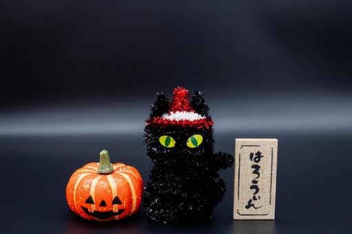 ハロウィン　黒猫とジャックオランタン ハロウィン,黒猫,ジャックオランタンの写真素材
